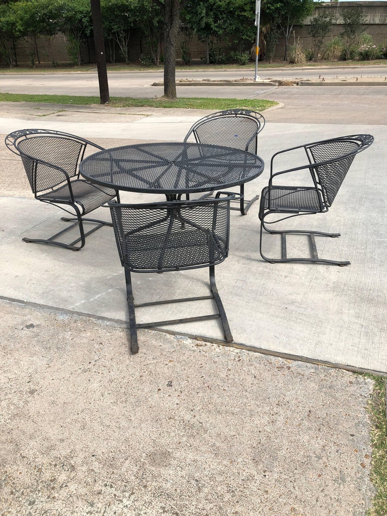 MidCentury Modern Russell Woodard Arnold Palmer Patio Four Chairs and Table For Sale at 1stdibs