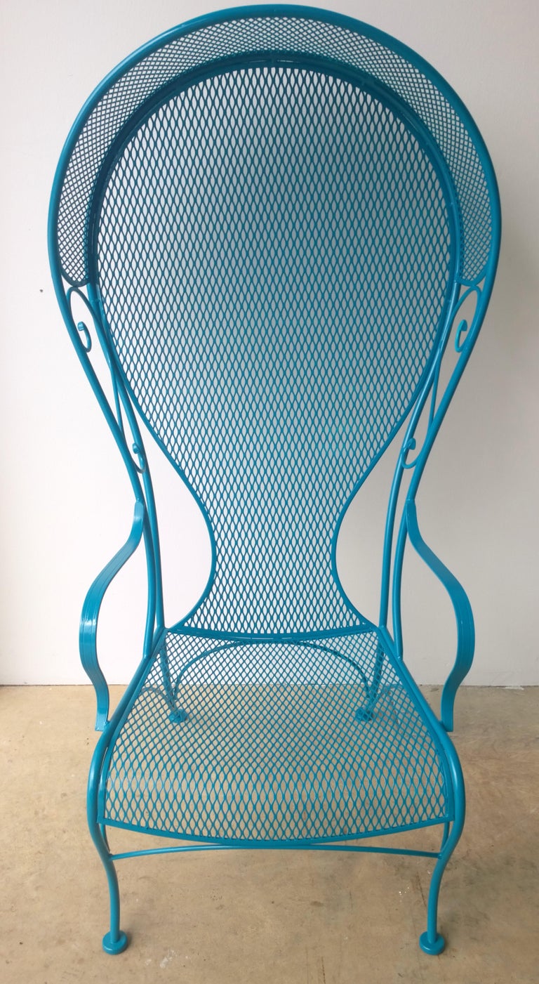 Mid-Century Modern Russell Woodard New Blue Wrought Iron ...