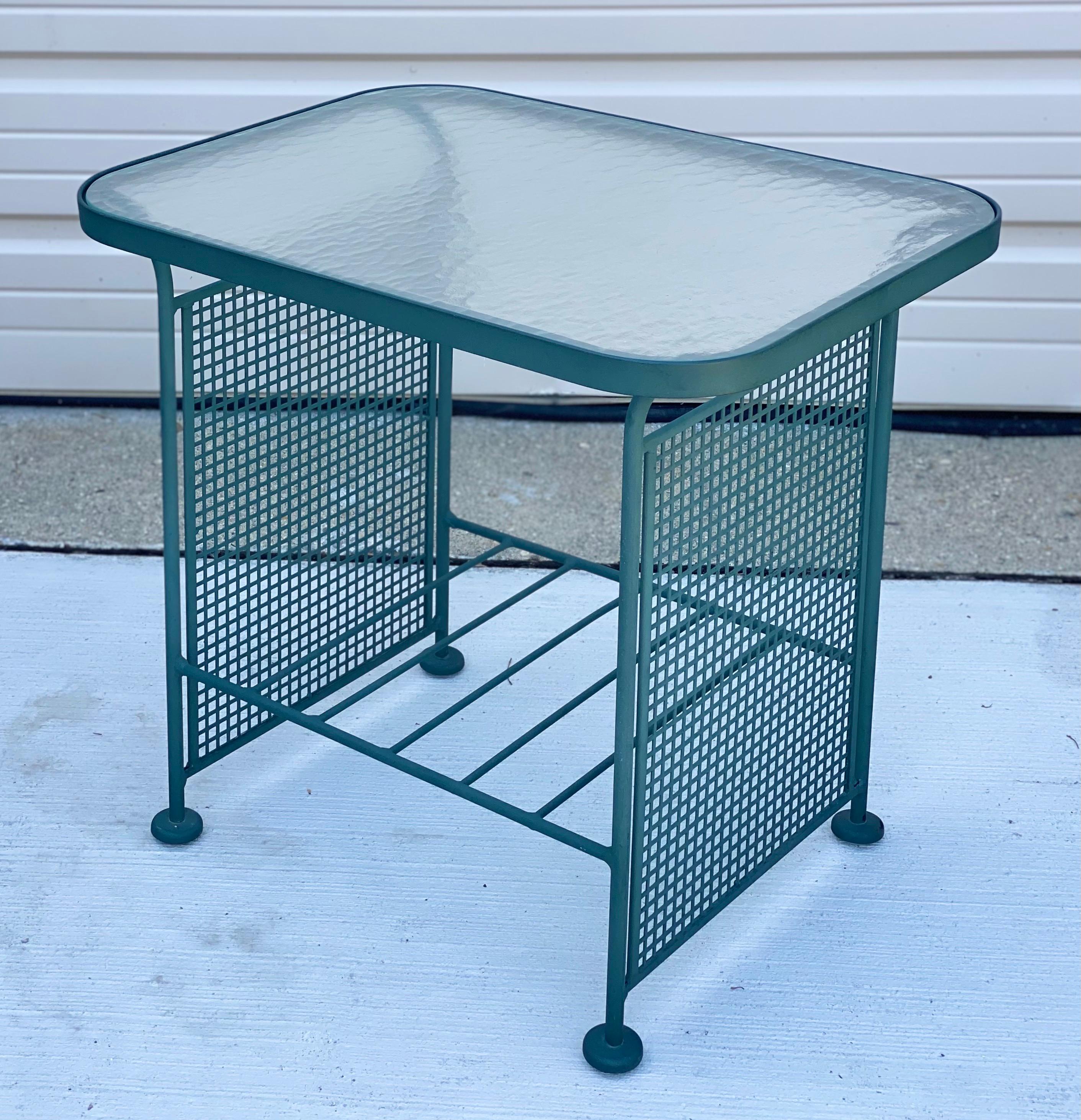 Mid-Century Modern Russell Woodard Outdoor Green Patio Glider Set, a Set of 6 4