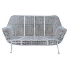 Russell Woodard Mid Century Modern Sculptura Mesh Patio Settee Loveseat Sofa 52"