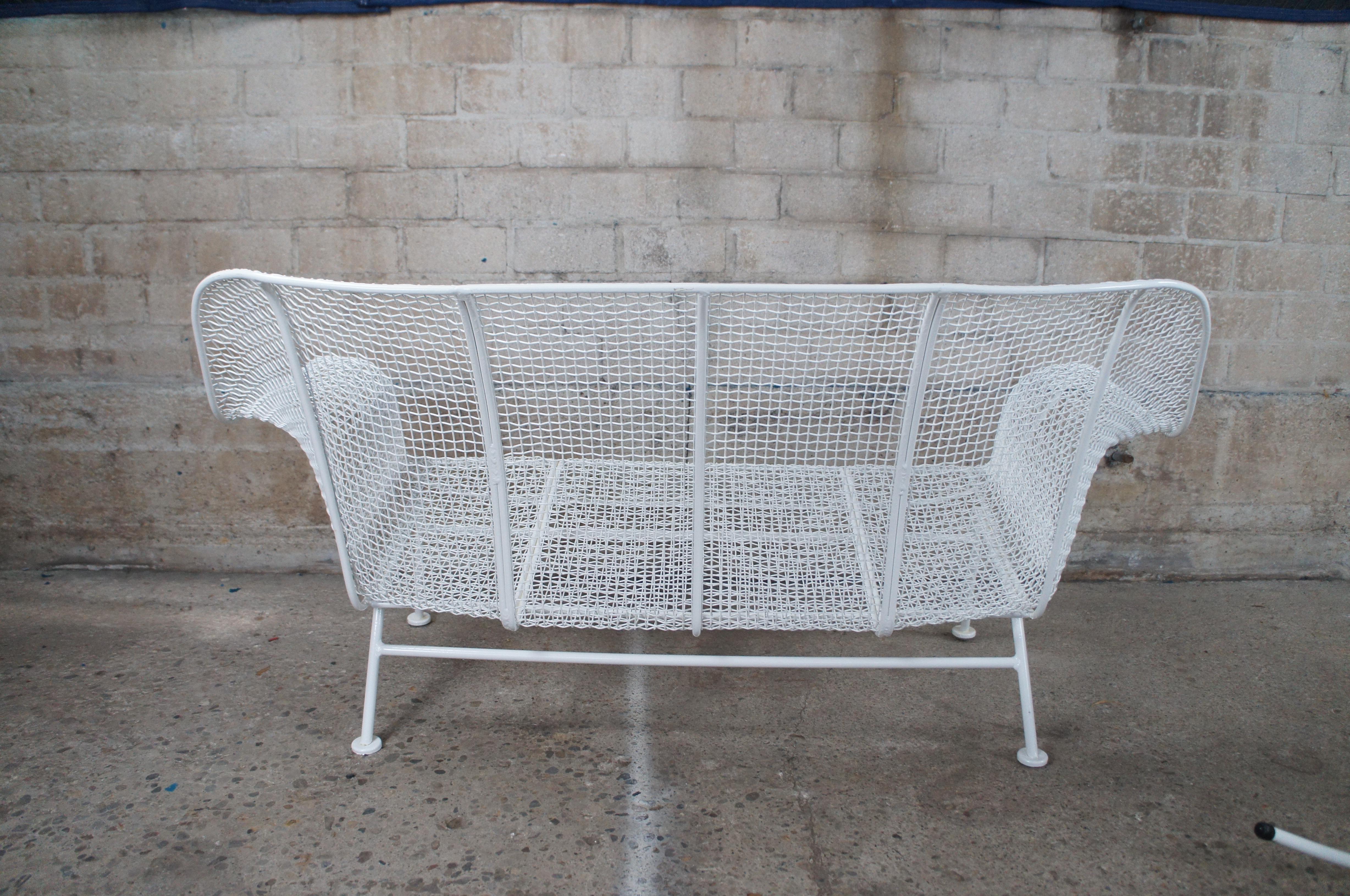 Russell Woodard Mid Century Modern Sculptura Mesh Patio Settee & Rocking Chair For Sale 6