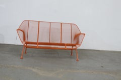 Mid-Century Modern Russell Woodard Sculptura Outdoor Mesh Iron Bench