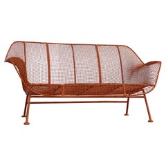 Mid-Century Modern Russell Woodard Sculptura Outdoor Mesh Iron Bench