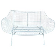 Mid-Century Modern Russell Woodard Sculptura Outdoor Mesh Iron Bench