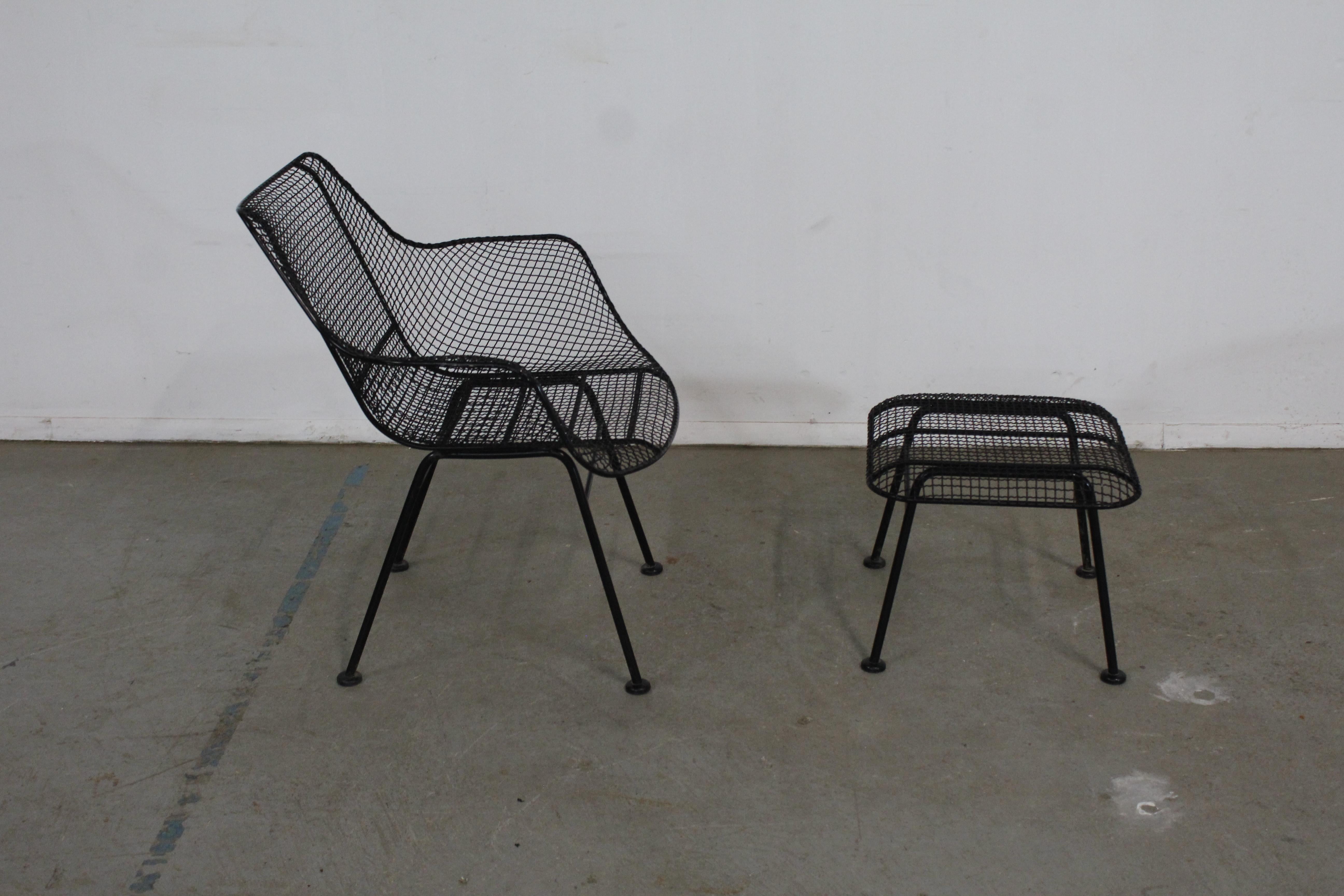 Mid-Century Modern Russell Woodard Sculptura Outdoor Mesh Iron Lounge Chair im Angebot 7