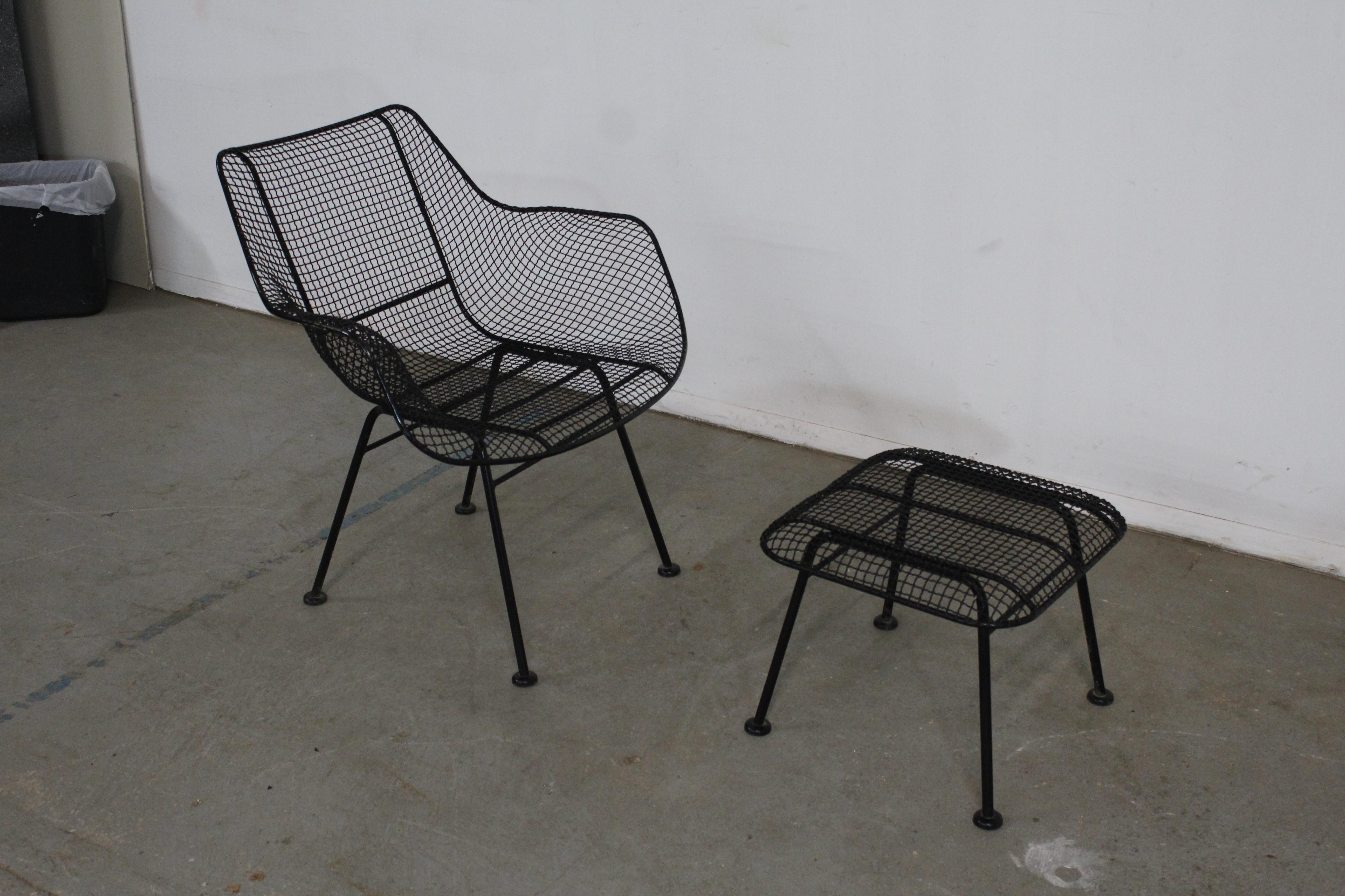 Mid-Century Modern Russell Woodard Sculptura Outdoor Mesh Iron Lounge Chair im Angebot 8