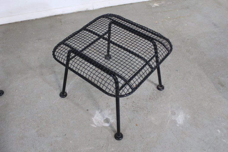 Mid-Century Modern Russell Woodard Sculptura Outdoor Mesh Iron Lounge Chair For Sale 1