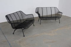 Mid-Century Modern Russell Woodard Sculptura Outdoor Wrought Iron Bench