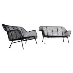 Mid-Century Modern Russell Woodard Sculptura Outdoor Wrought Iron Bench