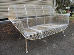 Mid-Century Modern Russell Woodard Sculptura Patio Wrought Iron Bench