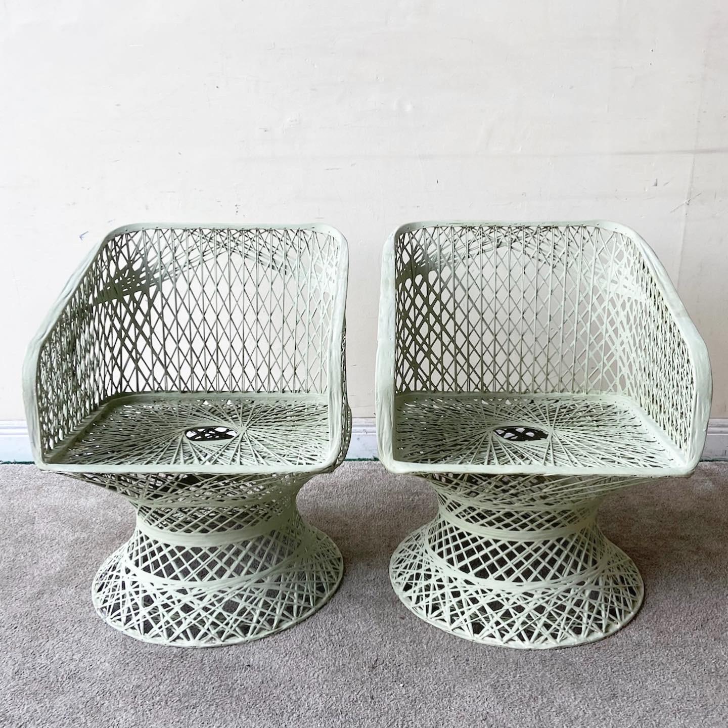 Mid-Century Modern Russell Woodard Spun Fiberglass Arm Chairs, Set of 2 1
