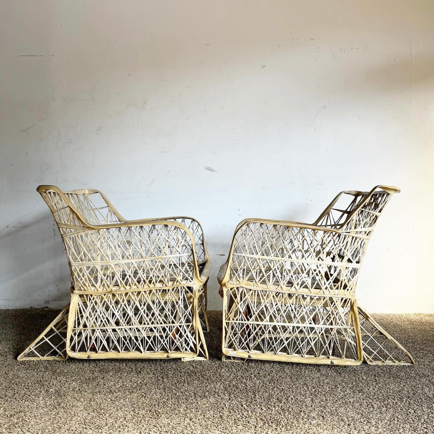 American Mid Century Modern Russell Woodard Spun Fiberglass Rocking Lounge Chairs For Sale