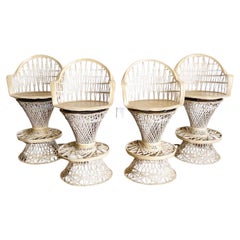 Mid Century Modern Russell Woodard Spun Fiberglass Swivel Bar Stools - Set of 4