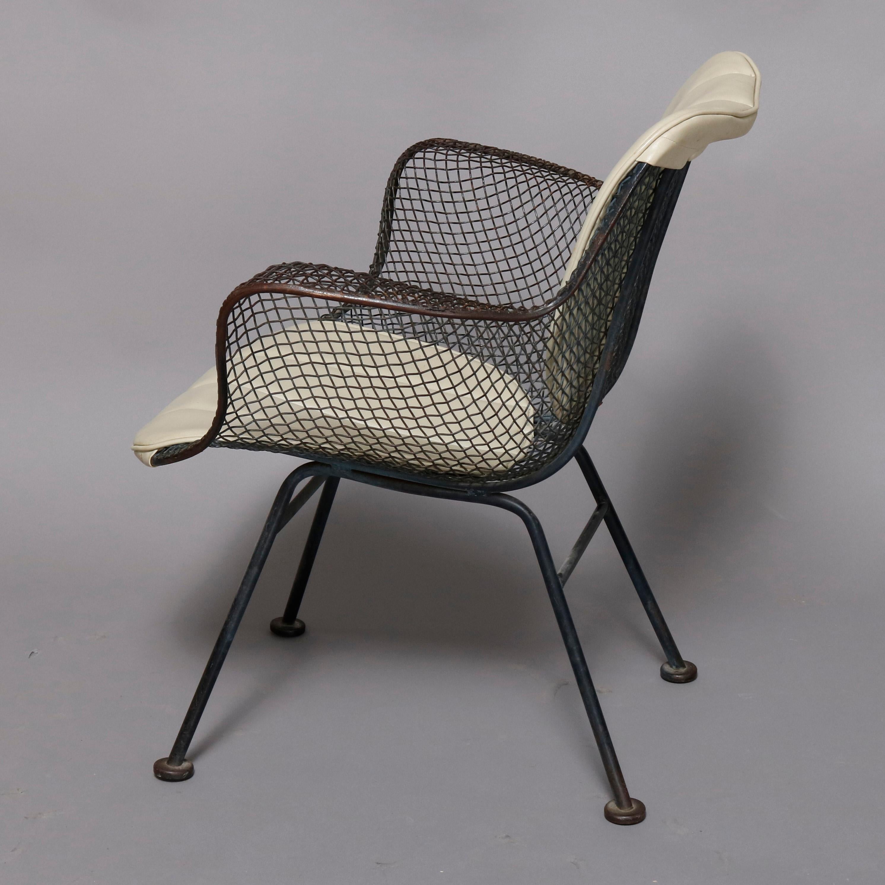 20th Century Mid-Century Modern Russell Woodward Mesh and Slate Dining Set, circa 1960