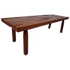 Vintage Mid-Century Modern Rustic Live Edge Coffee Table