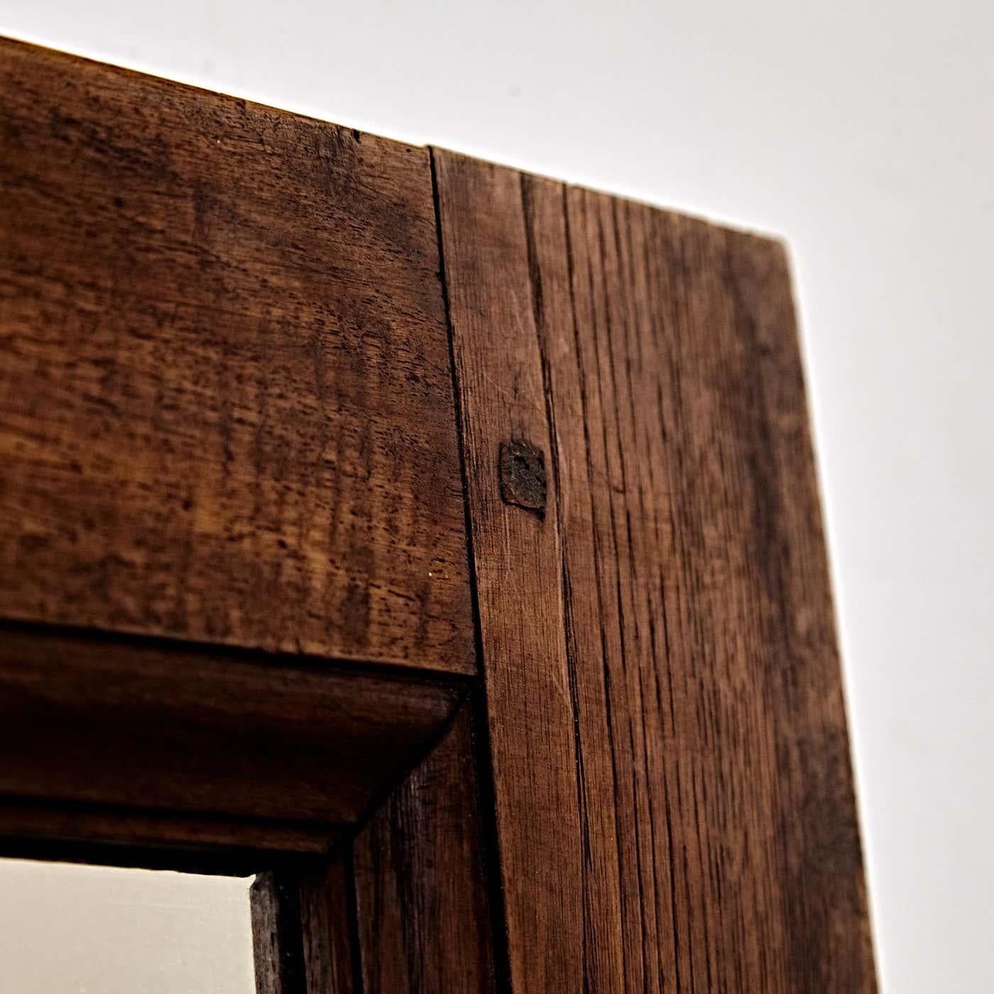 Mid-Century Modern Rustic Wood Mirror, circa 1960 5