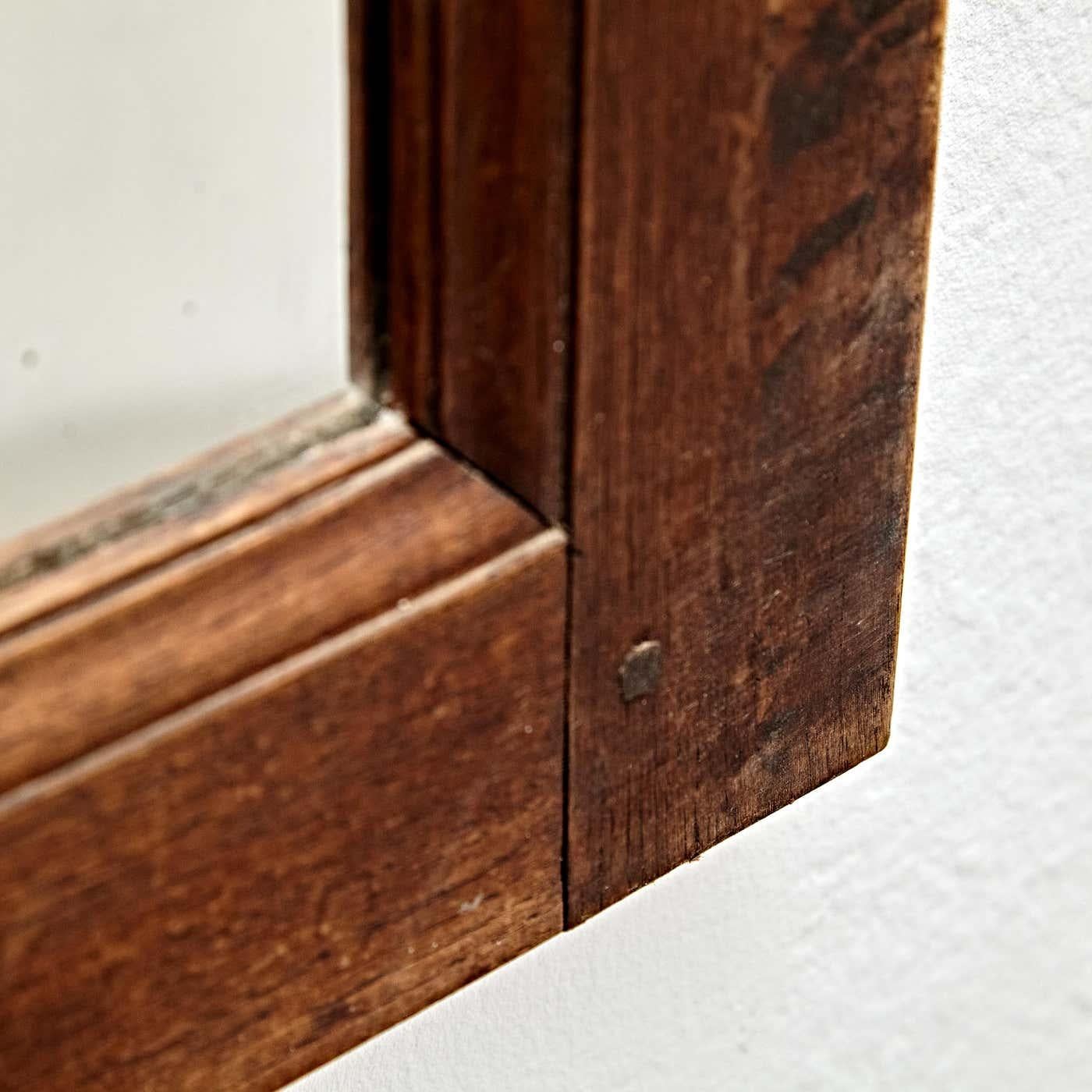 Mid-Century Modern Rustic Wood Mirror, circa 1960 7