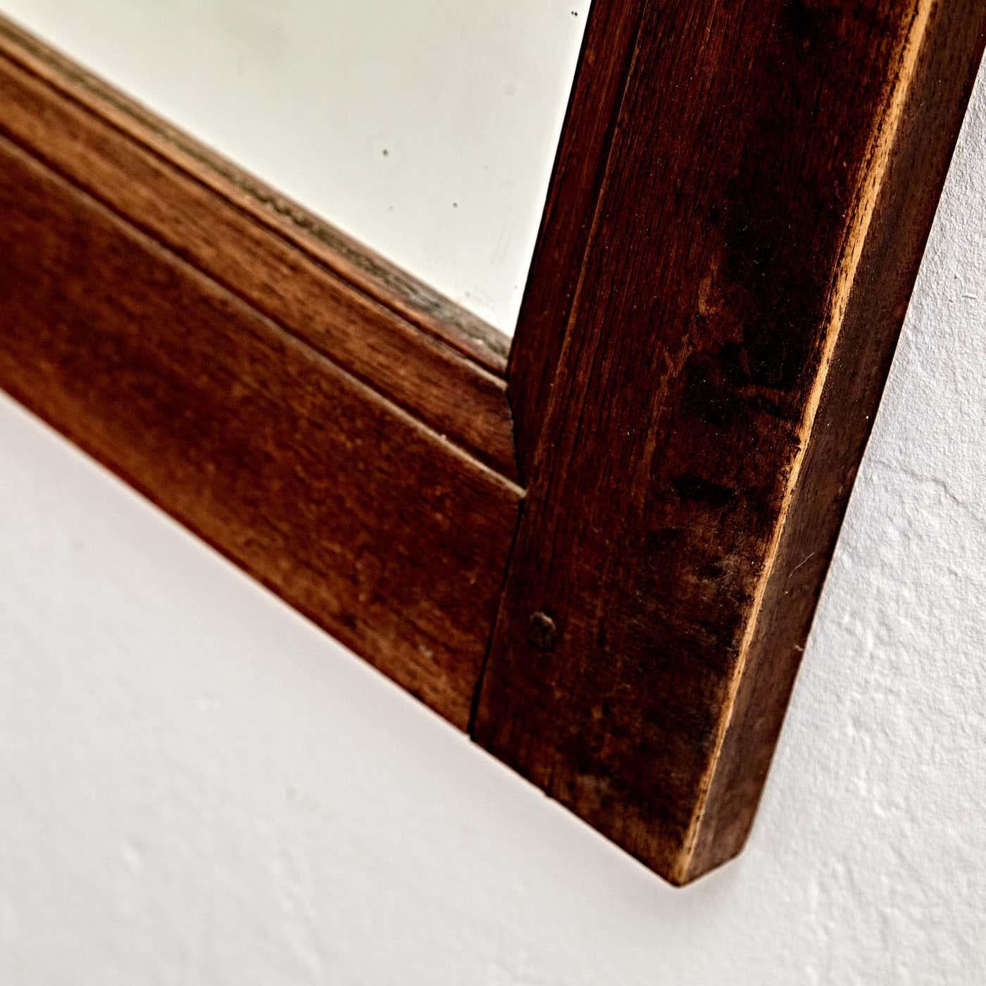 Mid-Century Modern Rustic Wood Mirror, circa 1960 3