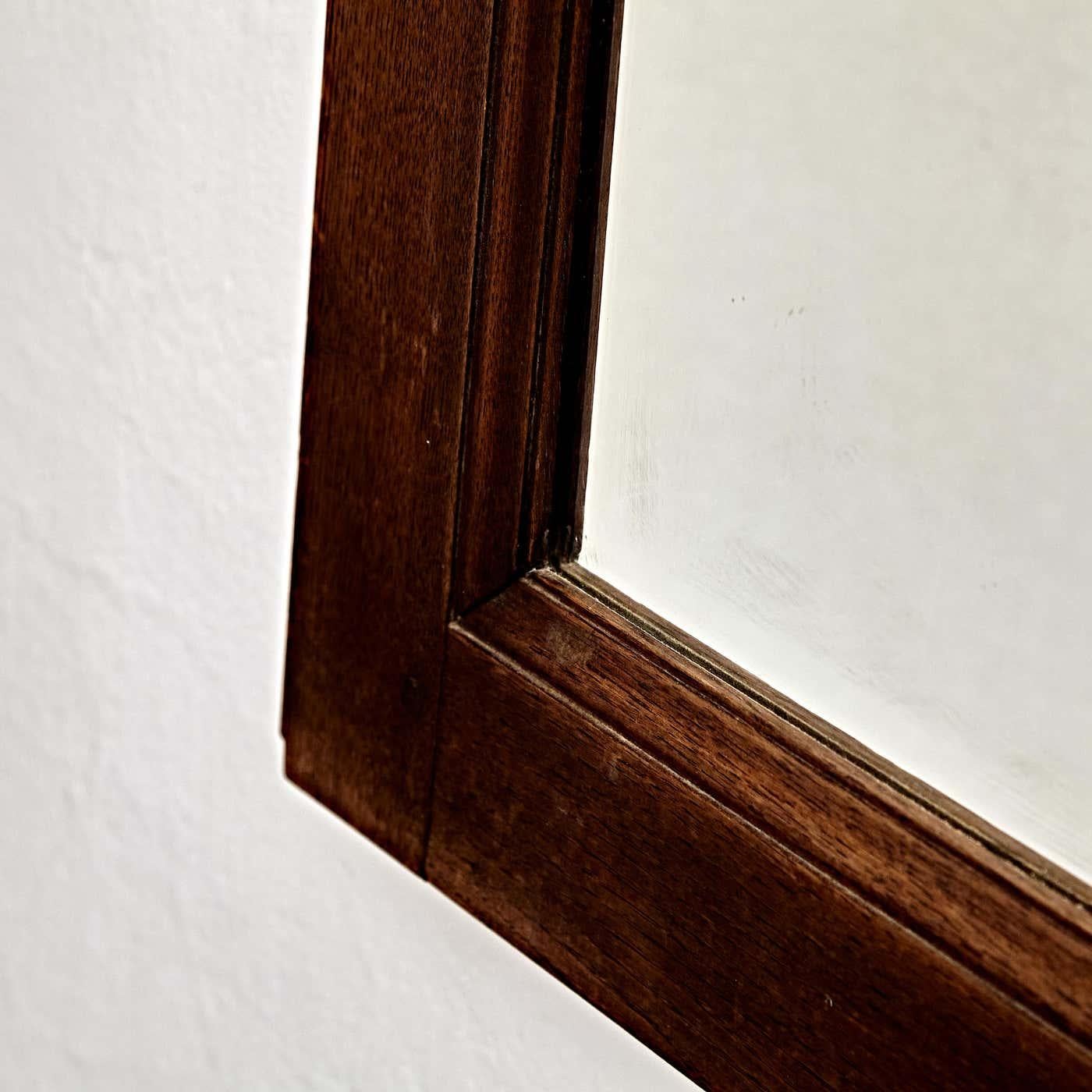 Mid-Century Modern Rustic Wood Mirror, circa 1960 4