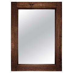 Mid-Century Modern Rustic Wood Mirror, circa 1960