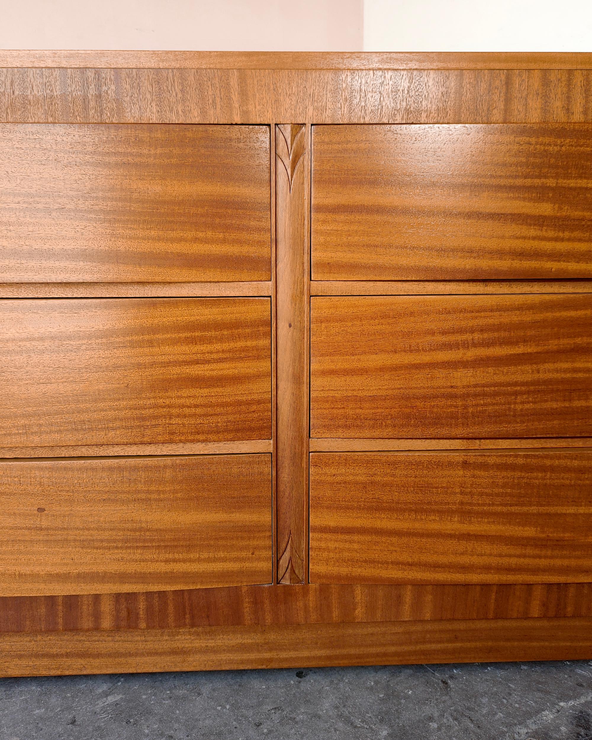 20th Century Mid-Century Modern Rway Mahogany Wood Lowboy Dresser
