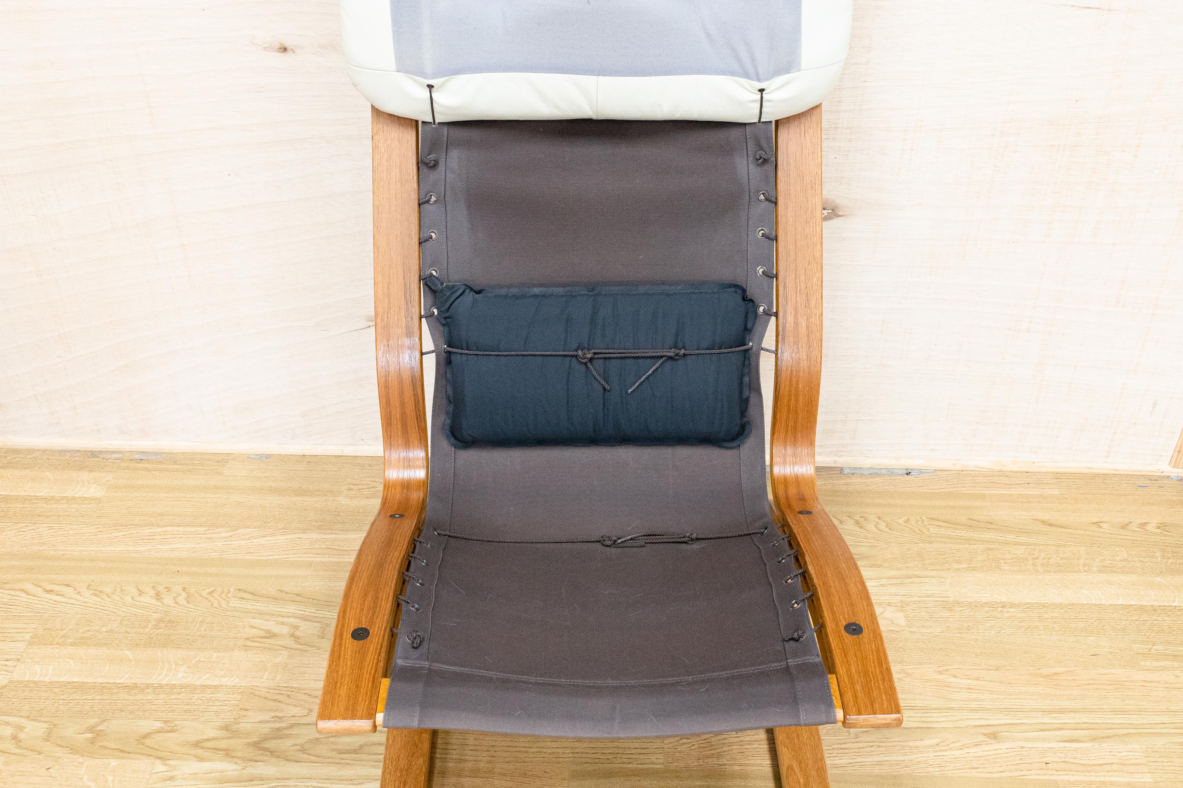 Mid-Century Modern Rybo Rykkin Leather Chair & Ottoman Norway 5