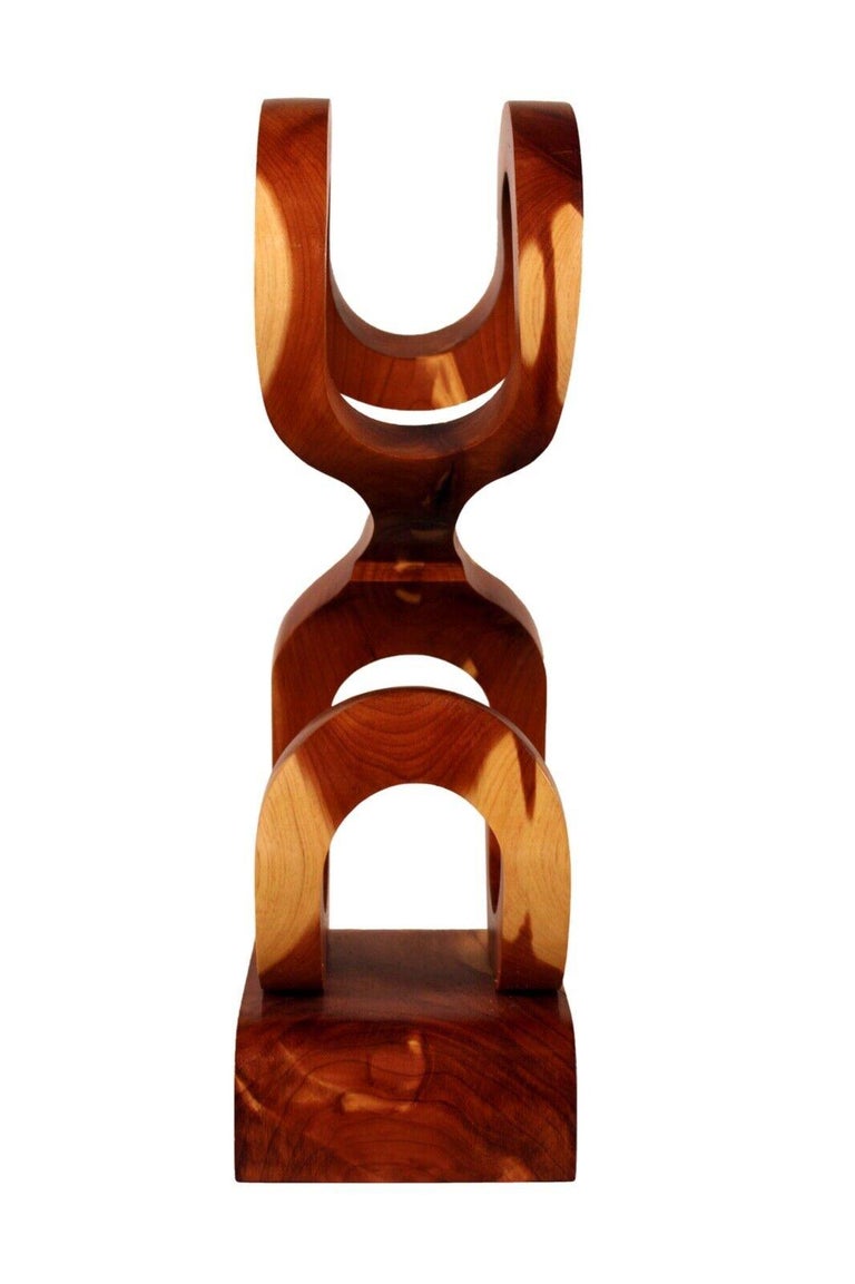MidCentury Modern S Design Ceder Handcrafted Sculpture Signed by