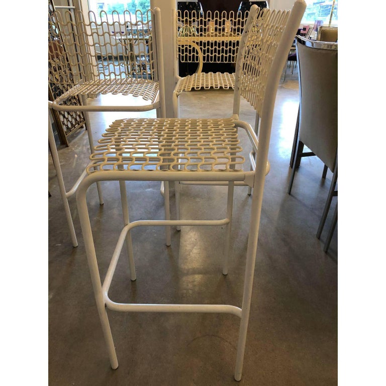 S/5 David Rowland for SofTek White Patio Indoor/ Outdoor Bar