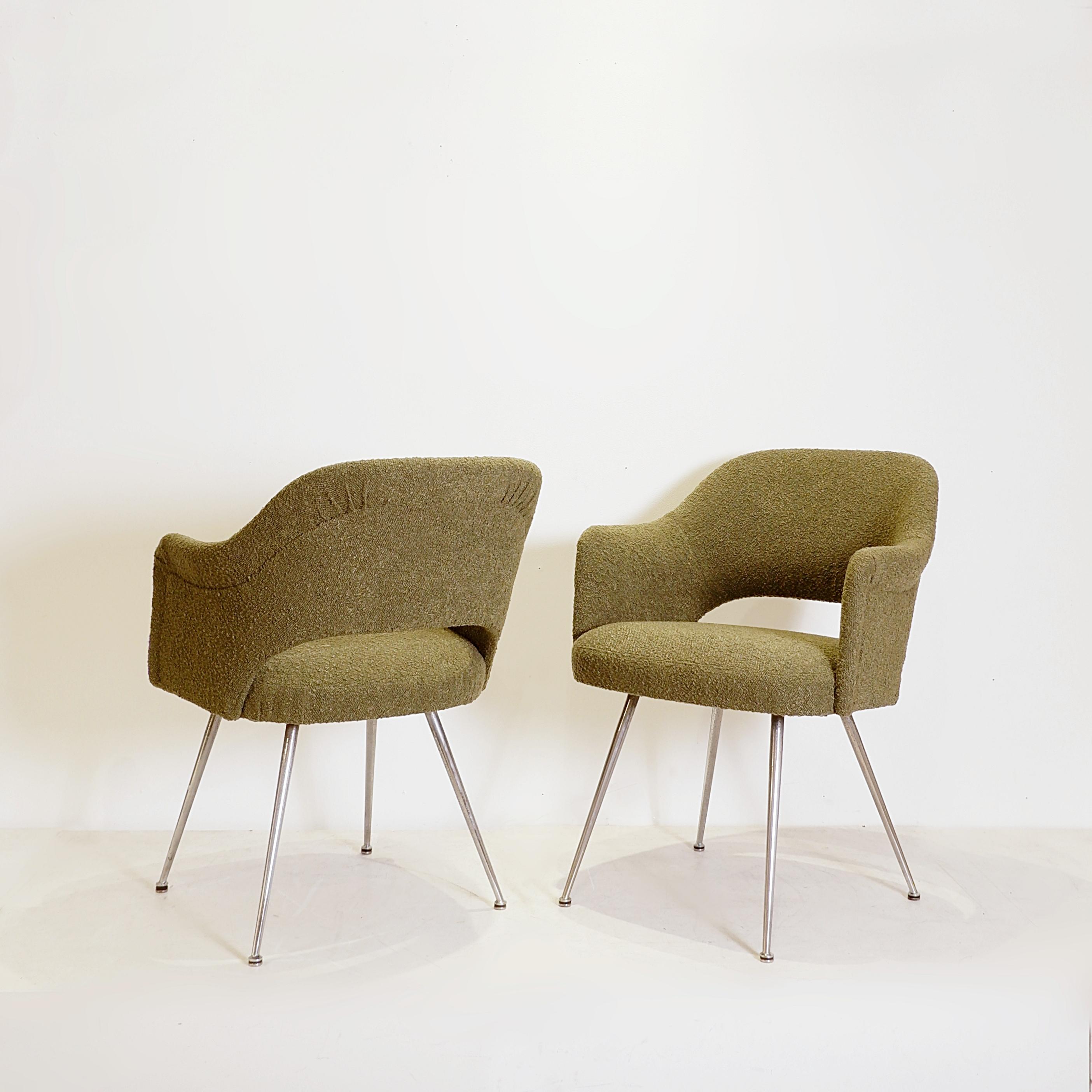 Poltrone Saarinen del Mid Century Modern, set di 2 &New Upholstery in vendita 6