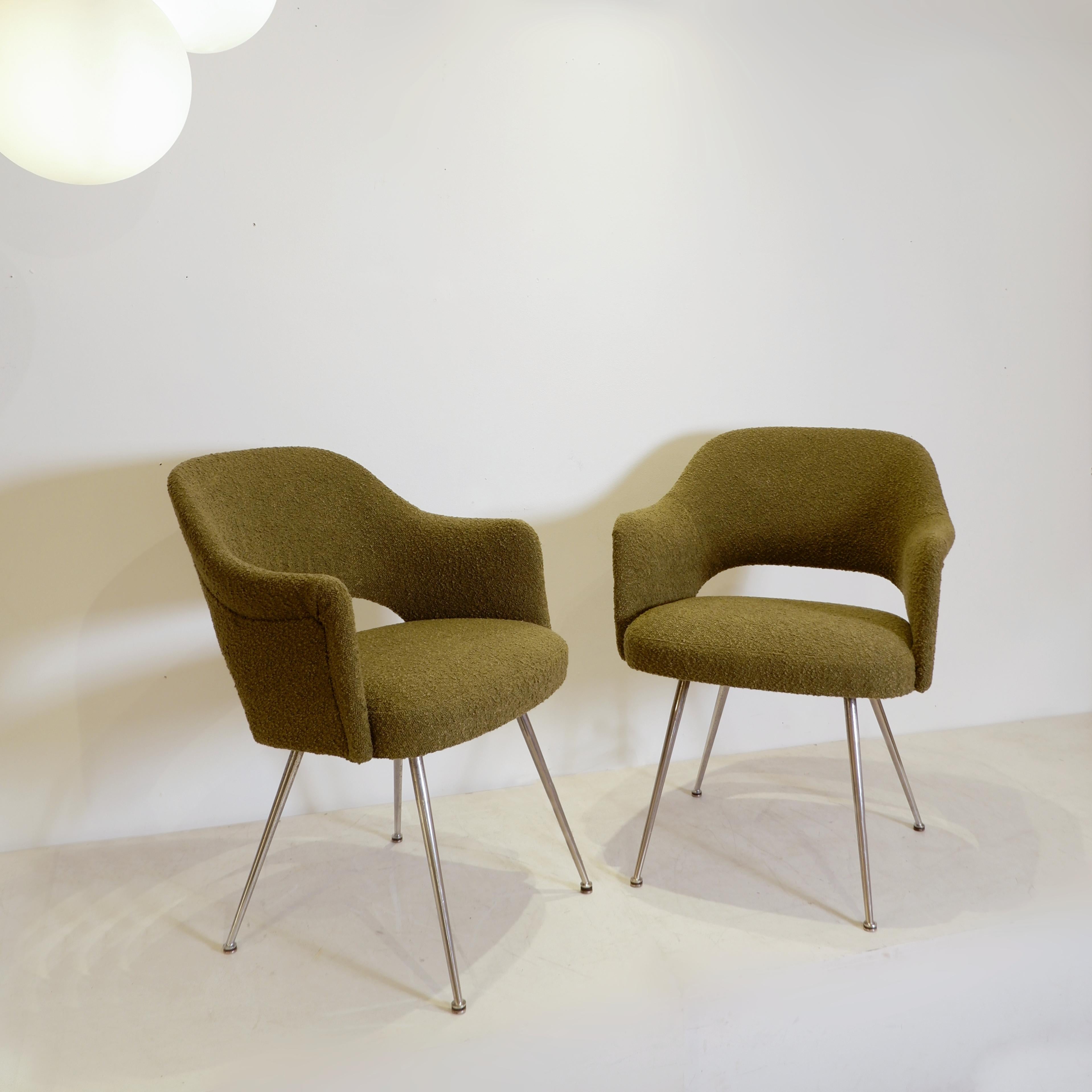 Poltrone Saarinen del Mid Century Modern, set di 2 &New Upholstery In condizioni buone in vendita a Uccle, BE
