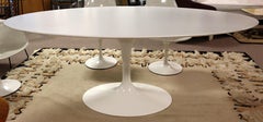 Mid-Century Modern Saarinen Signed Knoll Tulip Dining Set Table 6 Chairs, 1950s