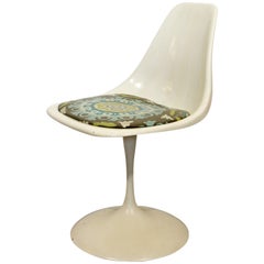 Mid-Century Modern Saarinen Style White Tulip Side Chair by Burke 1960s