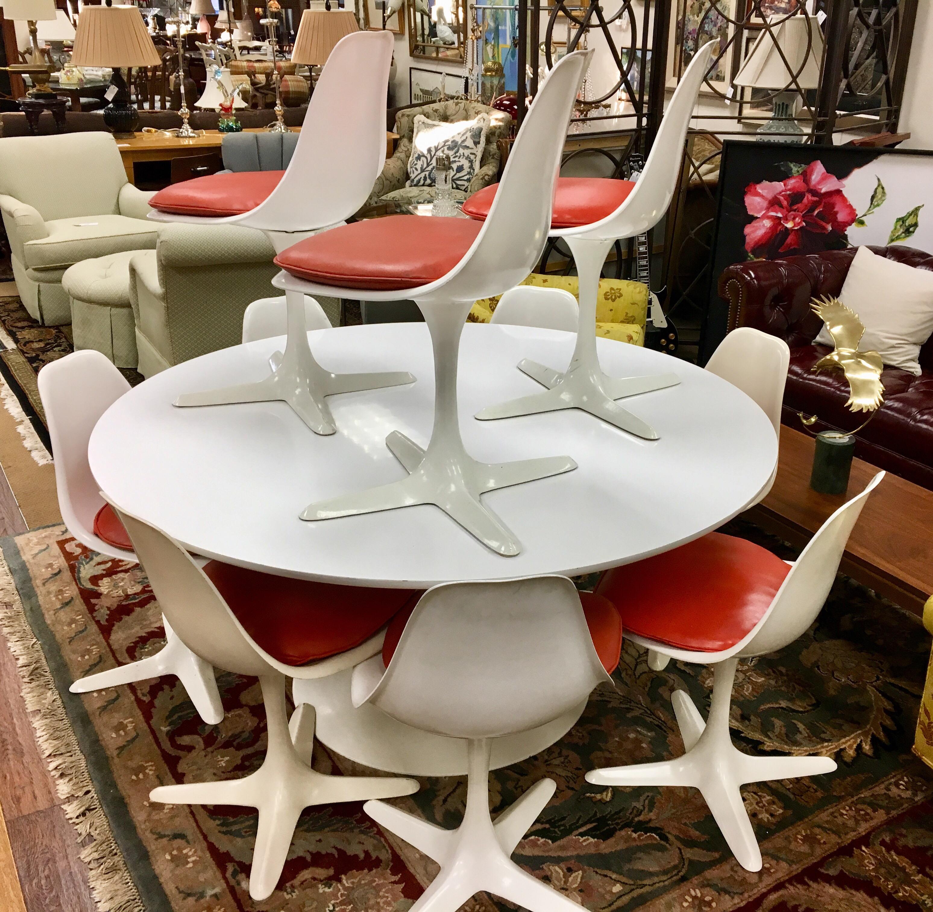 Metal Mid-Century Modern Saarinen Tulip Dining Set by Burke USA, 1970s