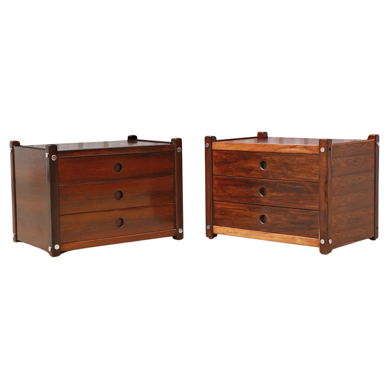 Mid-century Modern “Sabara” Side Tables in Rosewood Sergio Rodrigues, Brazil