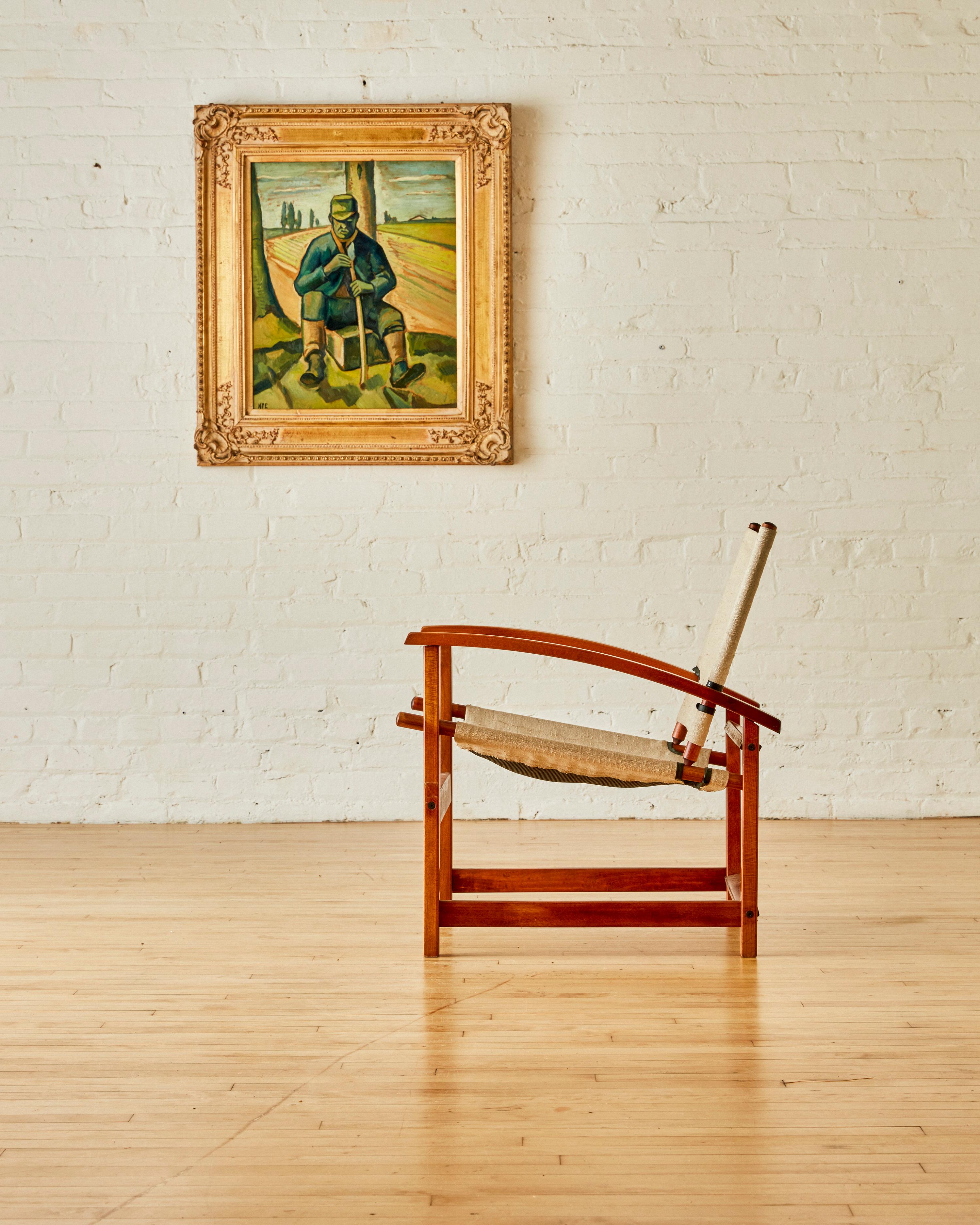 Mid-Century Modern Chaise Safari moderne du milieu du siècle dernier par Hyllinge Mobler