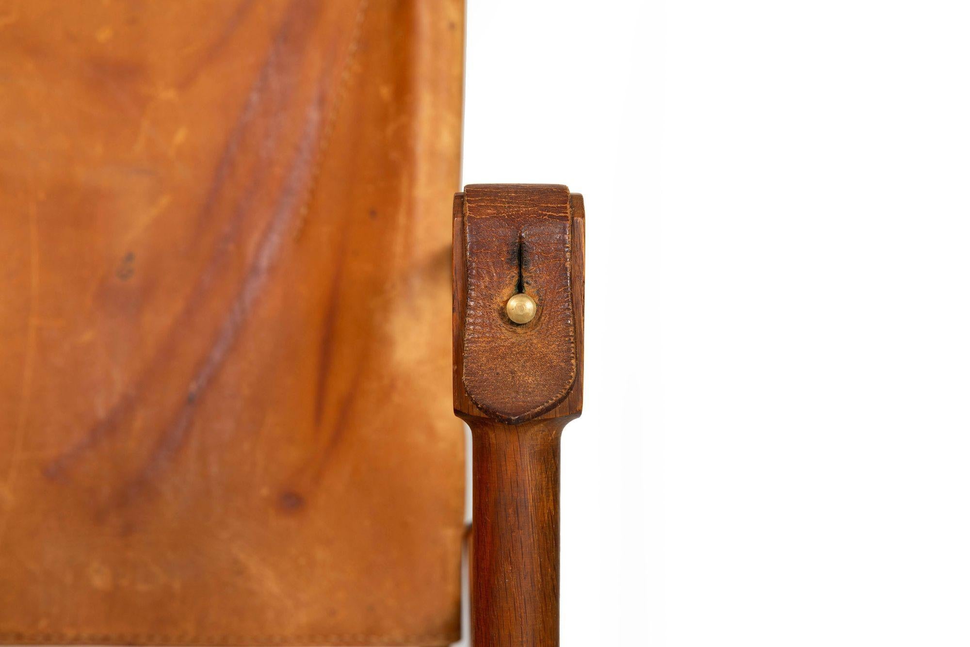 Mid-Century Modern “Safari” Chair in Leather and Oak by Wilhelm Kienzle, 1950s For Sale 10
