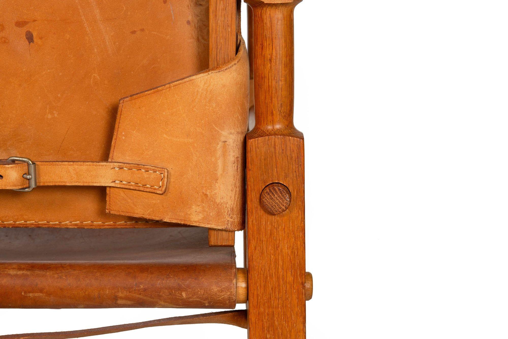 Mid-Century Modern “Safari” Chair in Leather and Oak by Wilhelm Kienzle, 1950s For Sale 13