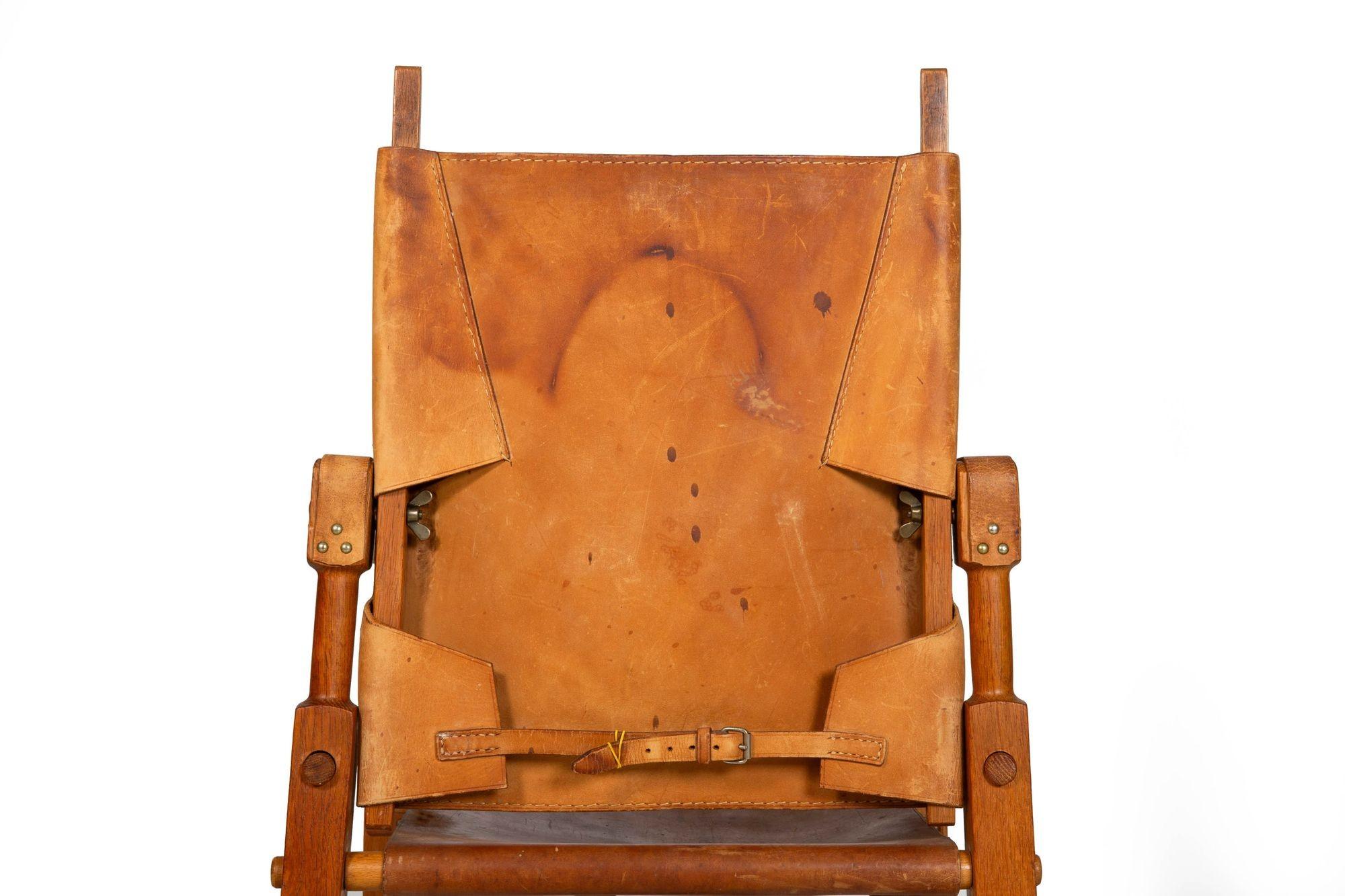 Mid-Century Modern “Safari” Chair in Leather and Oak by Wilhelm Kienzle, 1950s For Sale 1