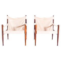 Mid-Century Modern Safari Chairs by Erik Wørts for Niels Eilersen, Denmark 1960s