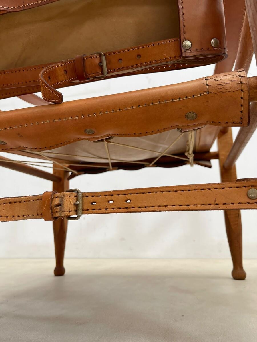 Mid-Century Modern Safari Cognac Leather Chairs, Italy, 1960s 6