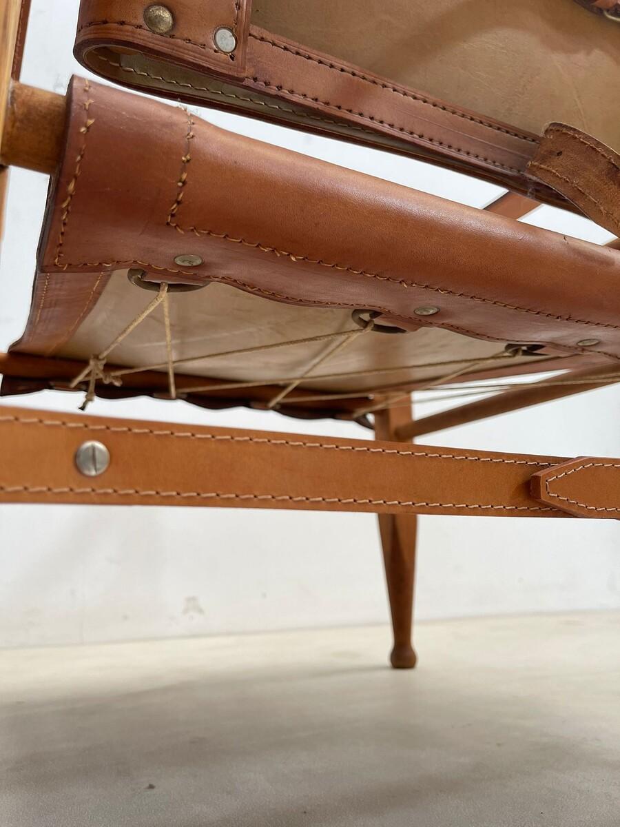 Mid-Century Modern Safari Cognac Leather Chairs, Italy, 1960s In Good Condition In Brussels, BE