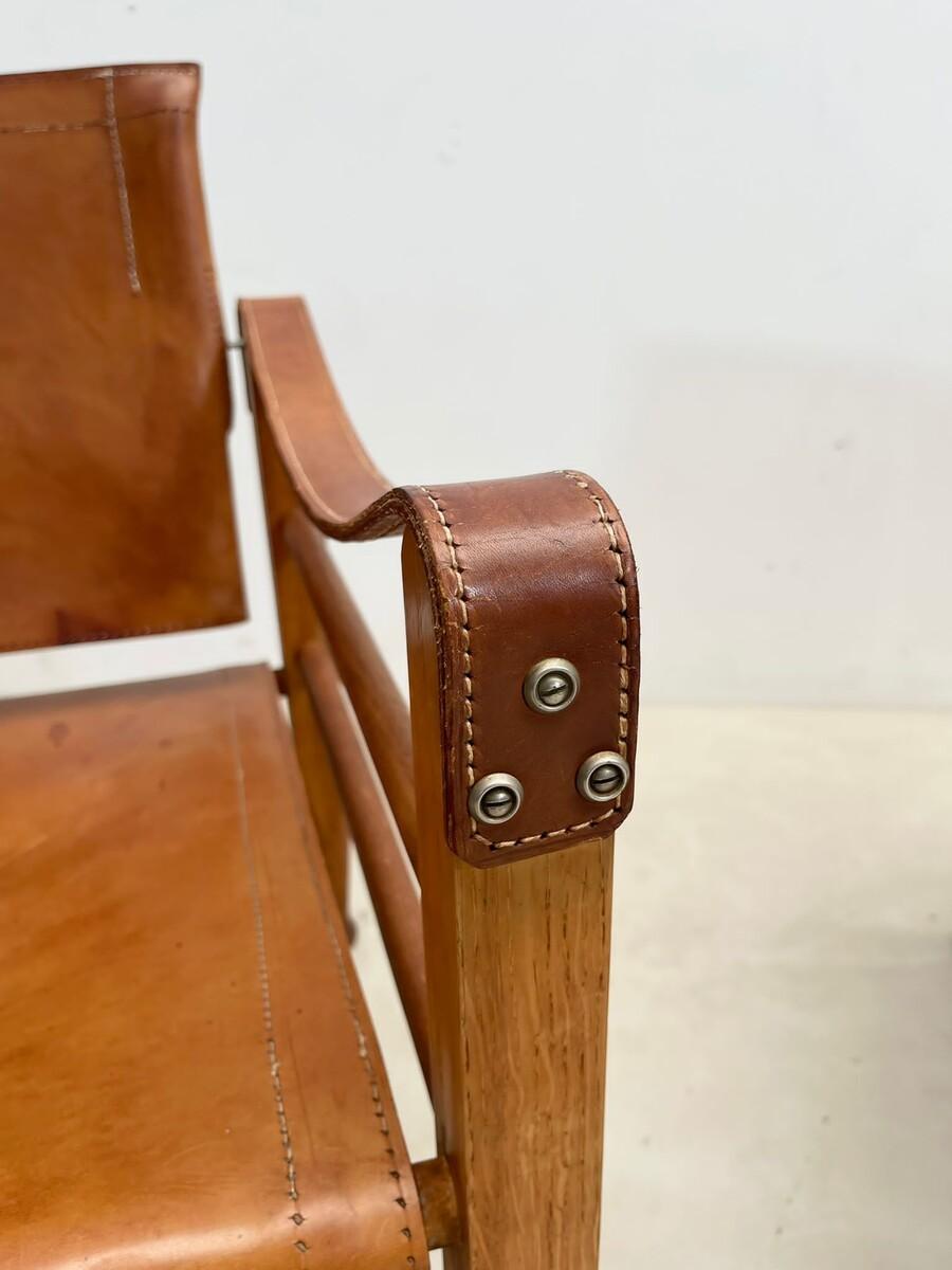 Mid-20th Century Mid-Century Modern Safari Cognac Leather Chairs, Italy, 1960s