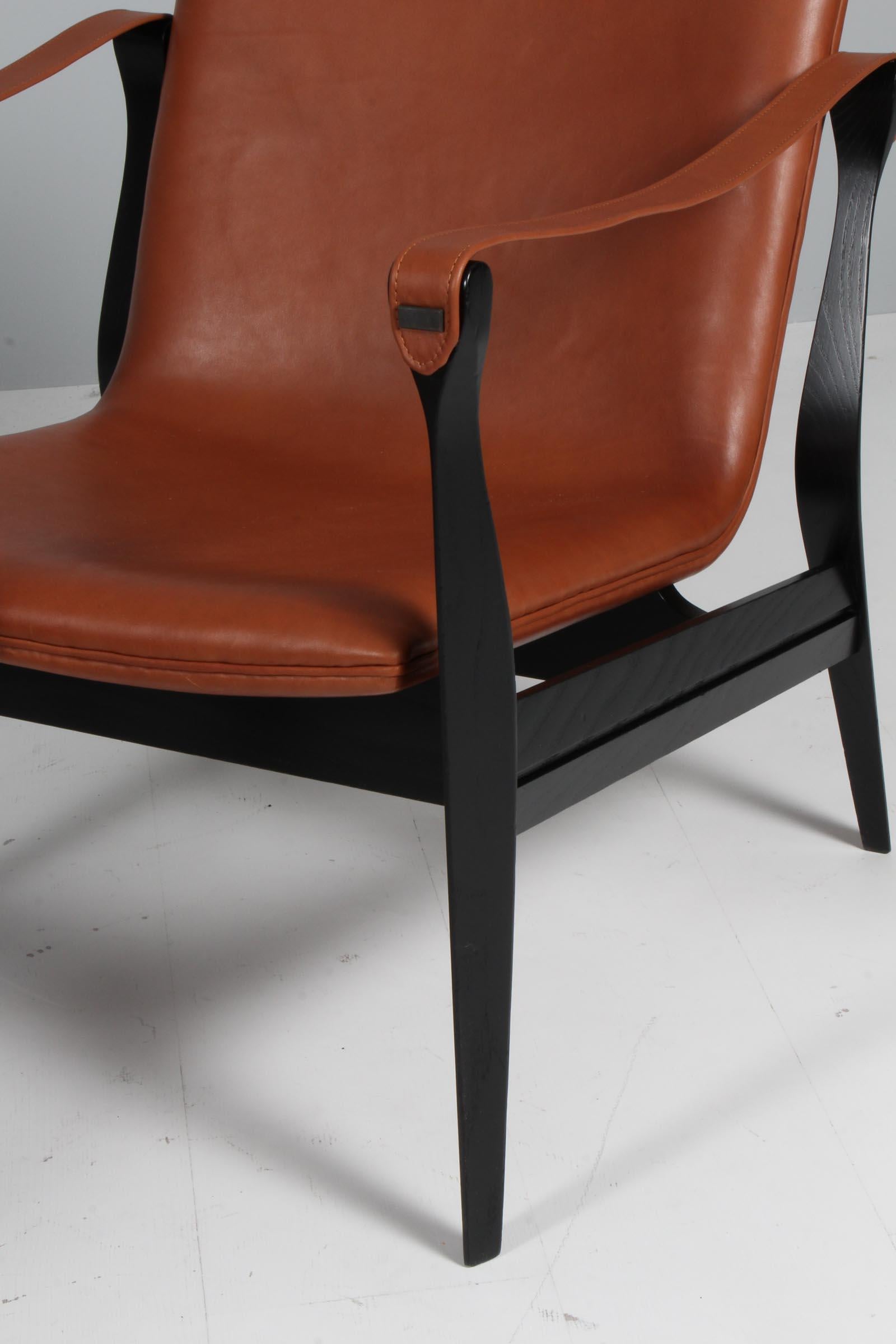 Danish Mid-Century Modern Safari Lounge Chair by Ebbe & Karen Clemmensen For Sale