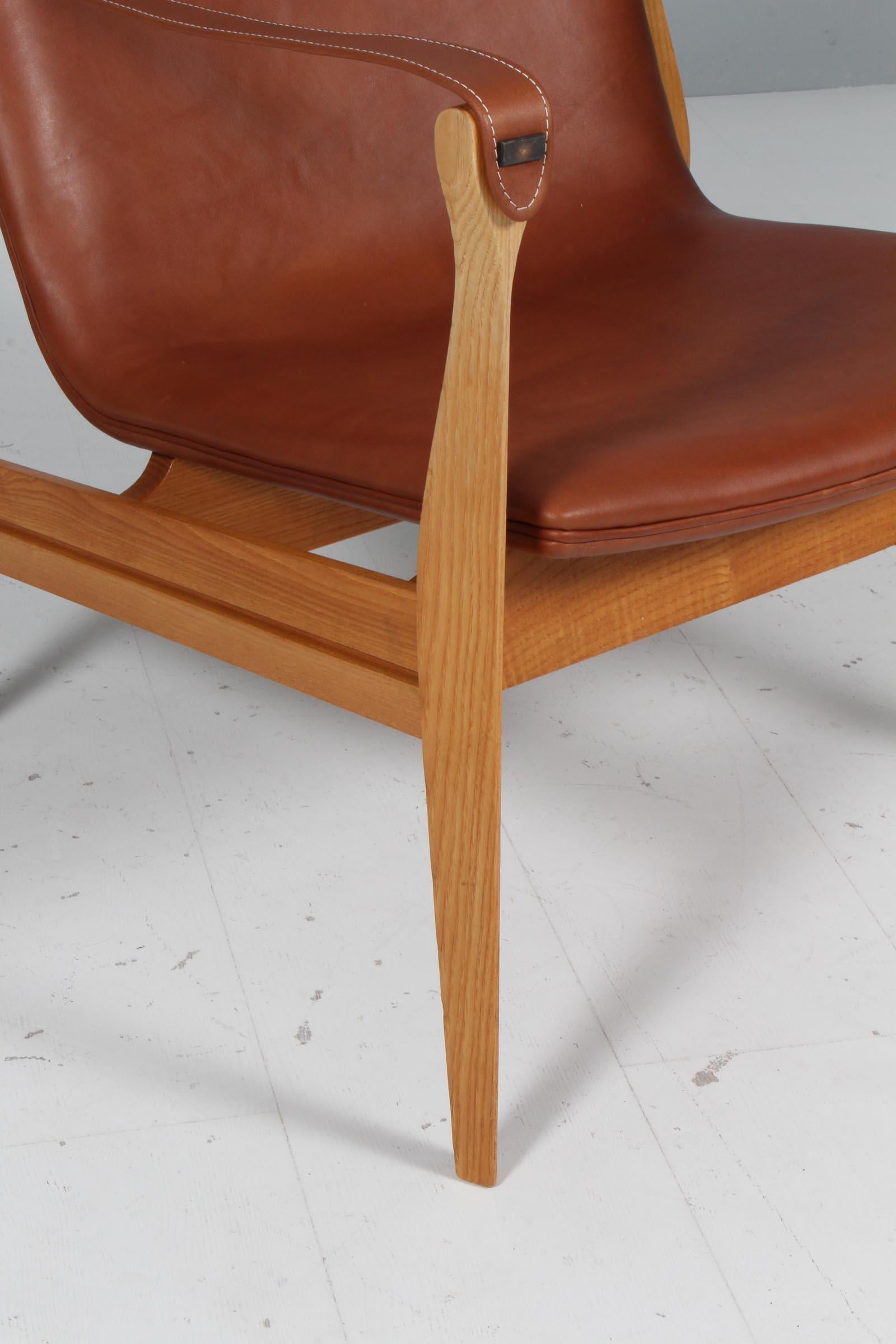 Danish Mid-Century Modern Safari Lounge Chair by Ebbe & Karen Clemmensen For Sale