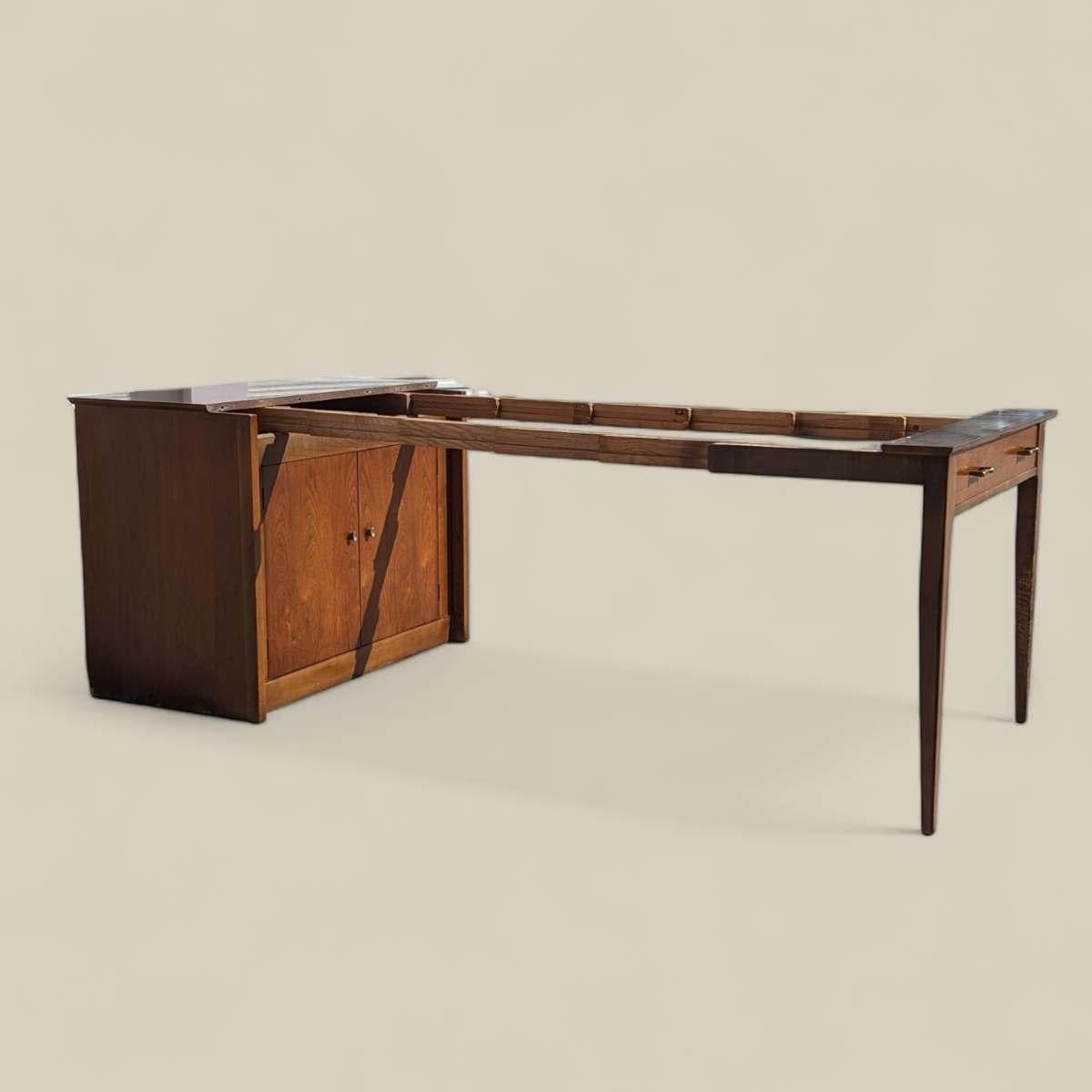 Mid-Century Modern Saginaw Furniture Extendomatic Convertible Dining Table Cabin For Sale 10