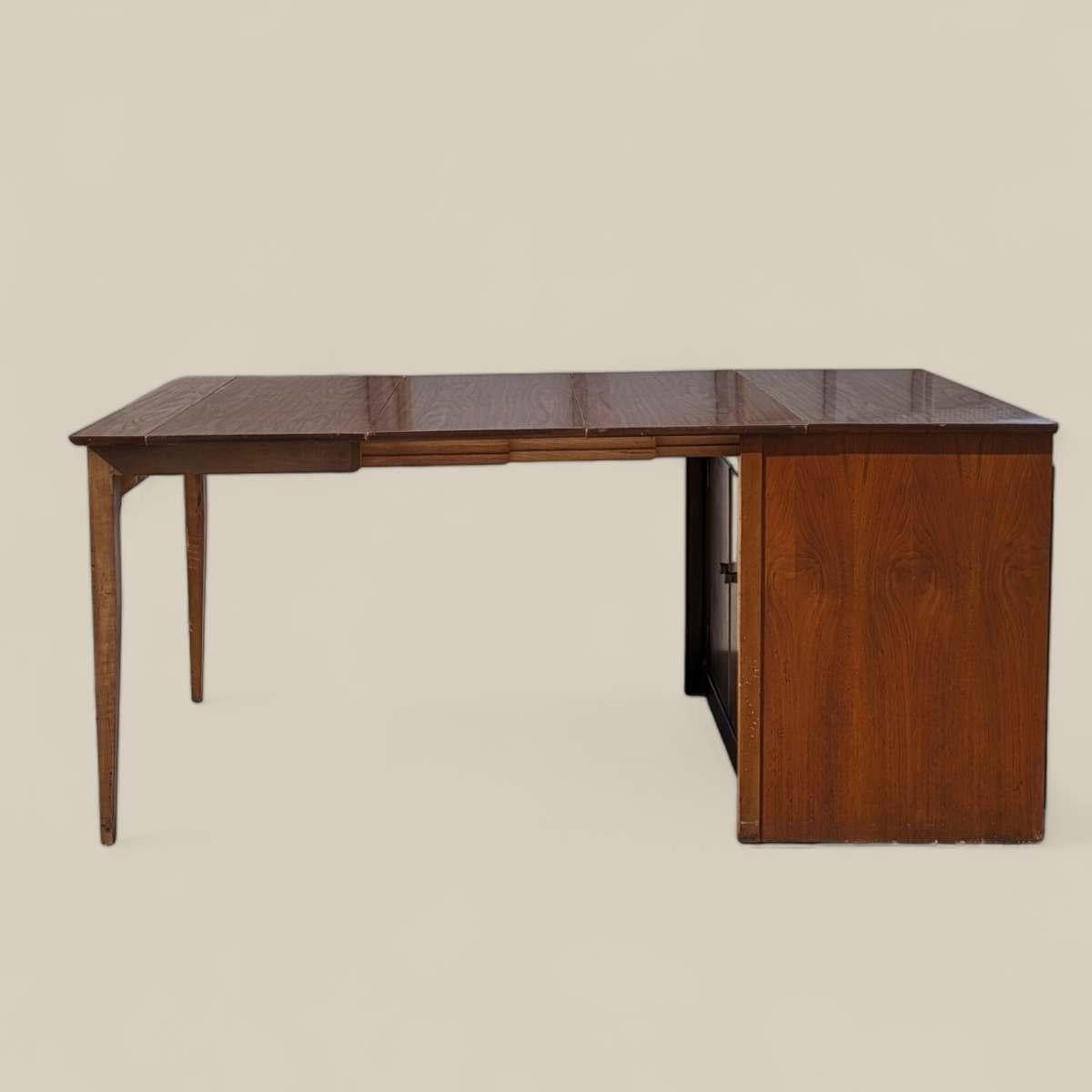 Laminated Mid-Century Modern Saginaw Furniture Extendomatic Convertible Dining Table Cabin For Sale