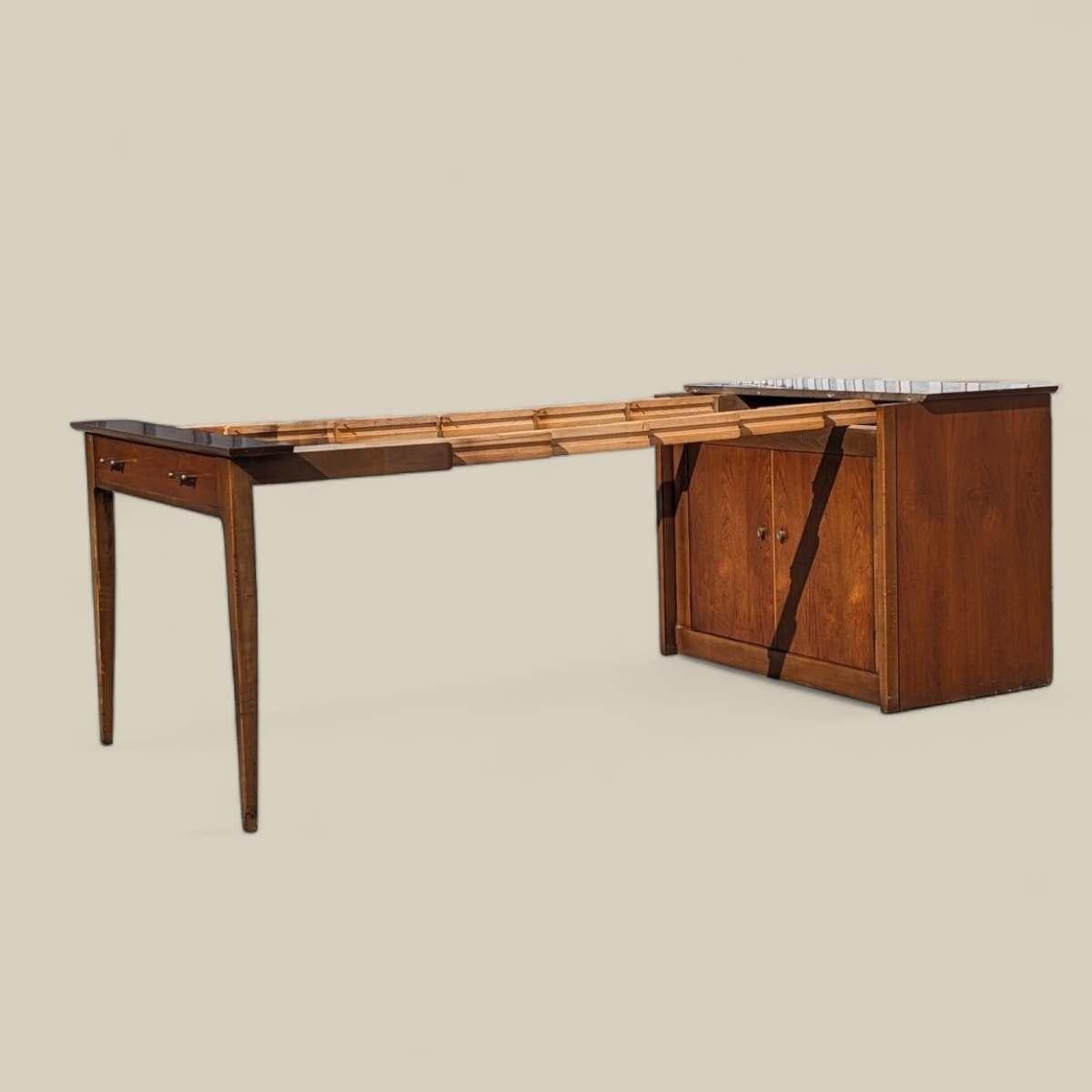 Laminate Mid-Century Modern Saginaw Furniture Extendomatic Convertible Dining Table Cabin For Sale