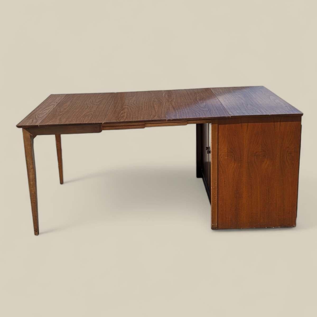 Mid-Century Modern Saginaw Furniture Extendomatic Convertible Dining Table Cabin For Sale 1