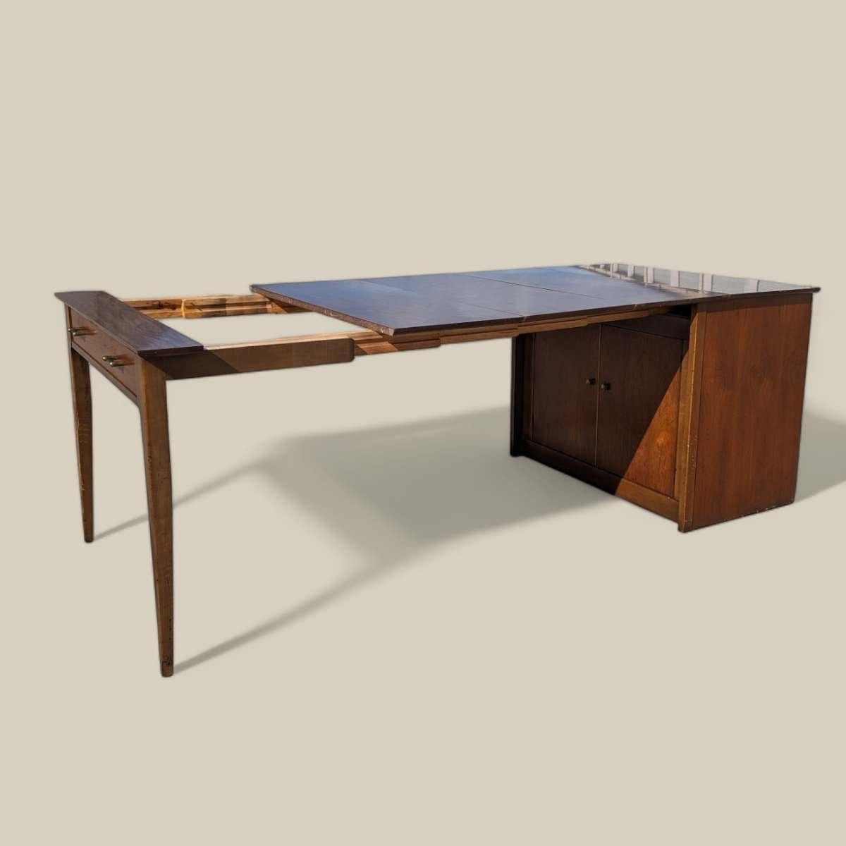 Mid-Century Modern Saginaw Furniture Extendomatic Convertible Dining Table Cabin For Sale 2