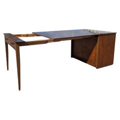 Retro Mid-Century Modern Saginaw Furniture Extendomatic Convertible Dining Table Cabin